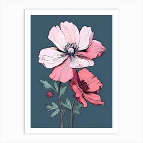 Pink And White Flowers 1 Art Print