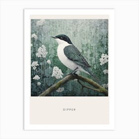 Ohara Koson Inspired Bird Painting Dipper 1 Poster Art Print