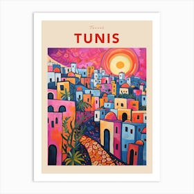 Tunis Tunisia 3 Fauvist Travel Poster Art Print