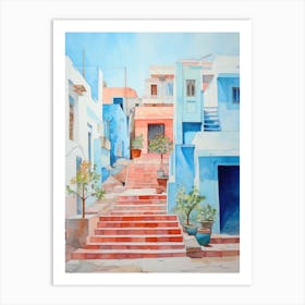 Blue Houses In Morocco Art Print