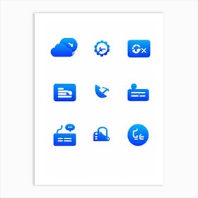 Blue Icons Art Print