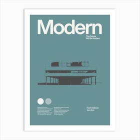 Modern Poster Modernism Minimal Graphic Architecture Bauhaus Villa Savoye Le Corbusier Art Print