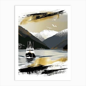 Boat On The Lake Canvas Print Art Print