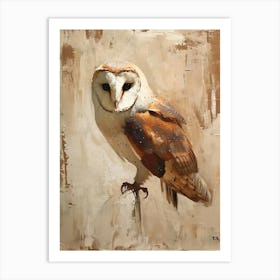 Spectacled Owl Japanese Painting 3 Art Print