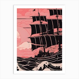 Ship In The Sea Art Print