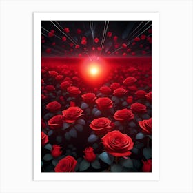 Red Roses Background Art Print