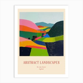 Colourful Abstract The Lake District England 3 Poster Art Print