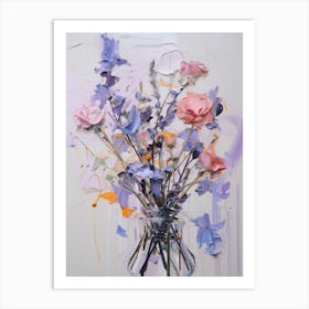 Abstract Flower Painting Lavender Art Print