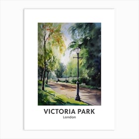Victoria Park, London 4 Watercolour Travel Poster Art Print