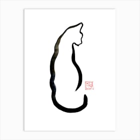 Line Cat Art Print