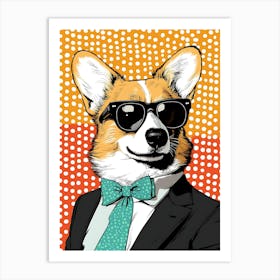 Super Cool Corgi Illustration Pop 5 Art Print