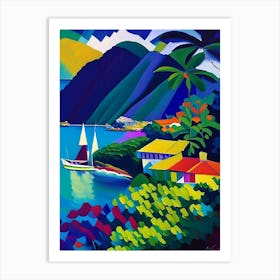 Ilhabela Brazil Colourful Painting Tropical Destination Art Print