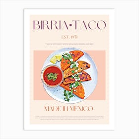 Birria Taco Mid Century Art Print