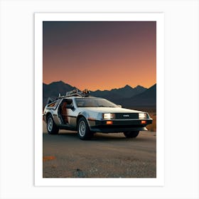 Back To The Future Delorean Art Print