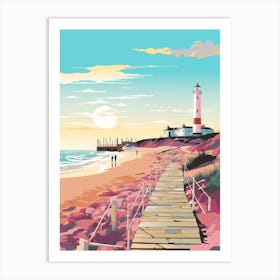 Lighthouse At The Beach Art Print