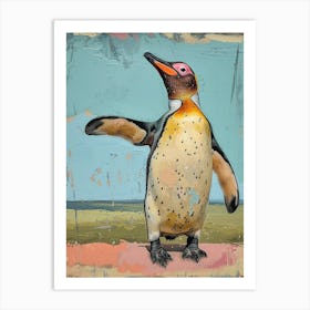 Galapagos Penguin Salisbury Plain Colour Block Painting 4 Art Print