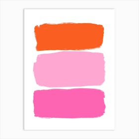 Pink And Orange Paint Palette Art Print