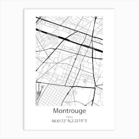 Montrouge,France Minimalist Map Art Print