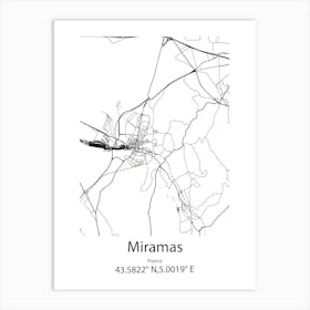 Miramas,France Minimalist Map Art Print