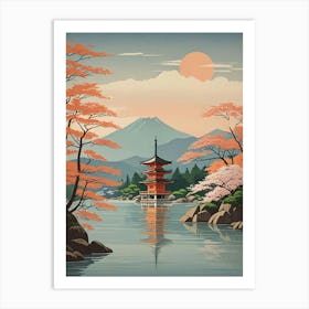 Miyajima Island Japan Vintage Travel Art (6) Art Print