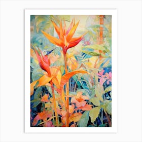 Tropical Plant Painting Bird Of Paradise 2 Art Print