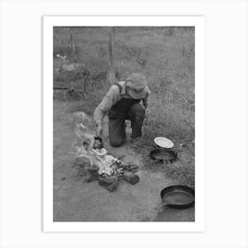 Untitled Photo, Possibly Related To Making Lunch Along The Roadside Near Henrietta I E Henryetta, Oklahoma Art Print