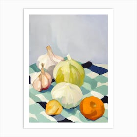 Garlic Tablescape vegetable Art Print