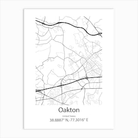 Oakton,United States Minimalist Map Poster