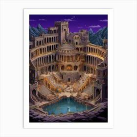 Aspendos Theater Pixel Art 4 Art Print