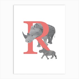 R For Rhino Art Print