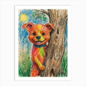 Dog In A Tree Art Print