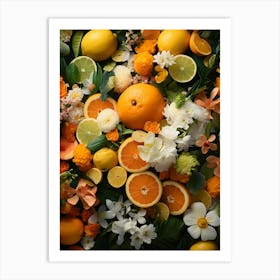 Flowers And Citrus 14 Art Print