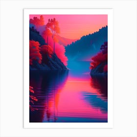 The Plitvice Lakes Dreamy Sunset 2 Art Print