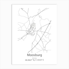 Moosburg,Germany Minimalist Map Art Print