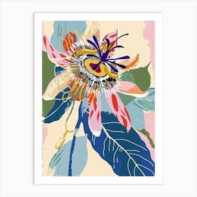 Colourful Flower Illustration Passionflower 3 Art Print