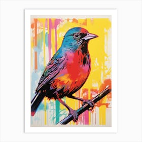 Andy Warhol Style Bird Blackbird 2 Art Print