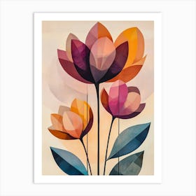 Abstract Flowers 16 Art Print