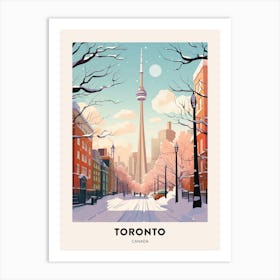 Vintage Winter Travel Poster Toronto Canada 1 Art Print