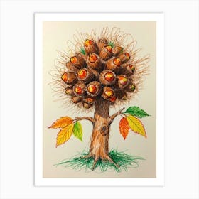 Acorn Tree Art Print