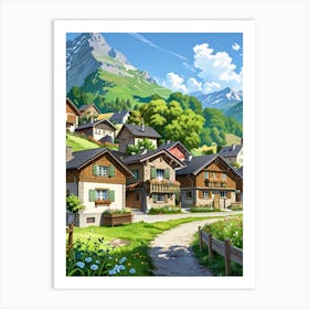 Village In The Mountains 6 Art Print