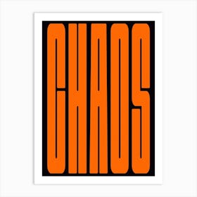 Chaos In Orange And Black Art Print