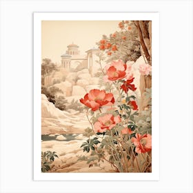 Japanese Anemone Victorian Style 0 Art Print