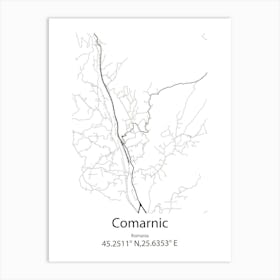 Comarnic,Romania Minimalist Map Poster