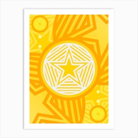 Geometric Abstract Glyph in Happy Yellow and Orange n.0092 Art Print