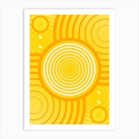 Geometric Glyph Abstract in Happy Yellow and Orange n.0016 Art Print