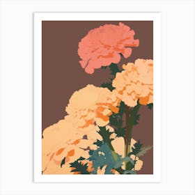 Marigolds Flower Big Bold Illustration 2 Art Print