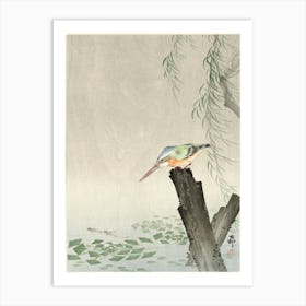 Kingfisher On A Tree Stump (1900 1936), Ohara Koson Art Print