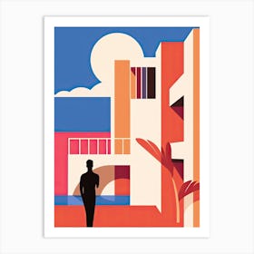 Costa Del Sol, Spain, Bold Outlines 4 Art Print