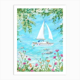 Boat Swim Art Print