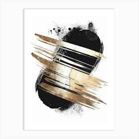 Abstract Black And Gold Painting 76 Art Print